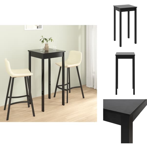 Spiseborde - Living barbord MDF sort 55x55x107 cm