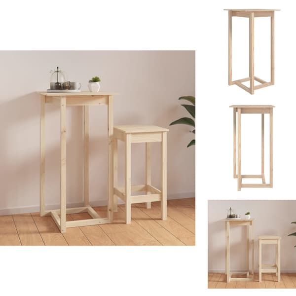 Spiseborde - Living barbord 60x60x110 cm massivt fyrretræ