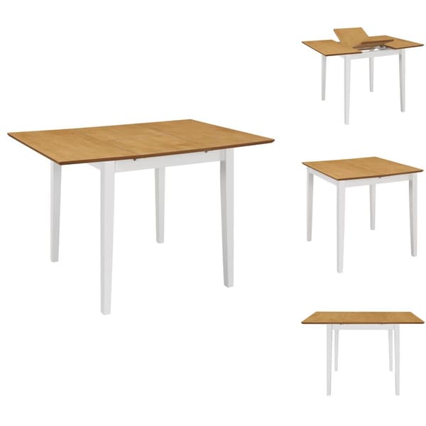 Keittiön & ruokapöydät - Living Jatkettava ruokapöytä valkoinen (80-120)x80x74 cm MDF