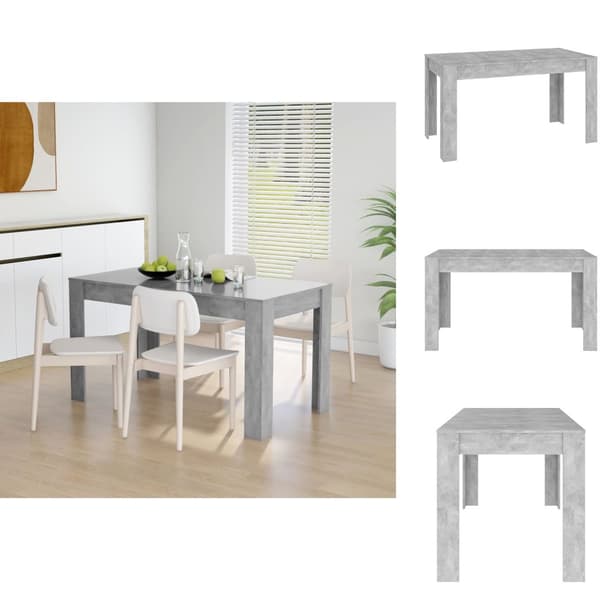 Spiseborde - Living spisebord 140x74,5x76 cm konstrueret træ betongrå