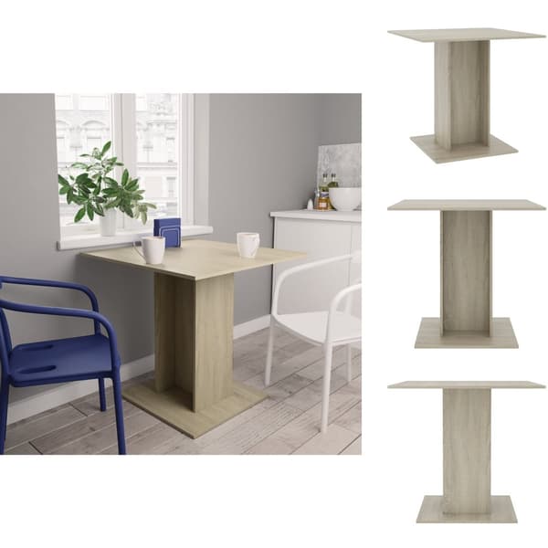 Spiseborde - Living spisebord 80 x 80 x 75 cm spånplade sonoma-eg