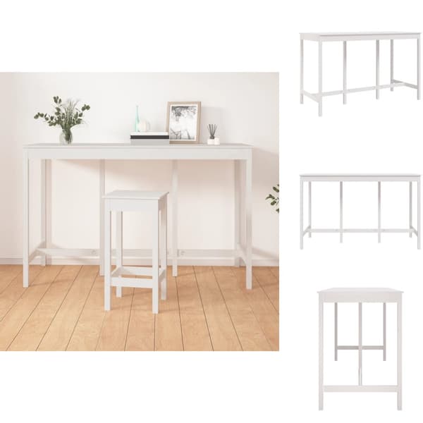 Matbord - Living Barbord vit 180x80x110cm massiv furu