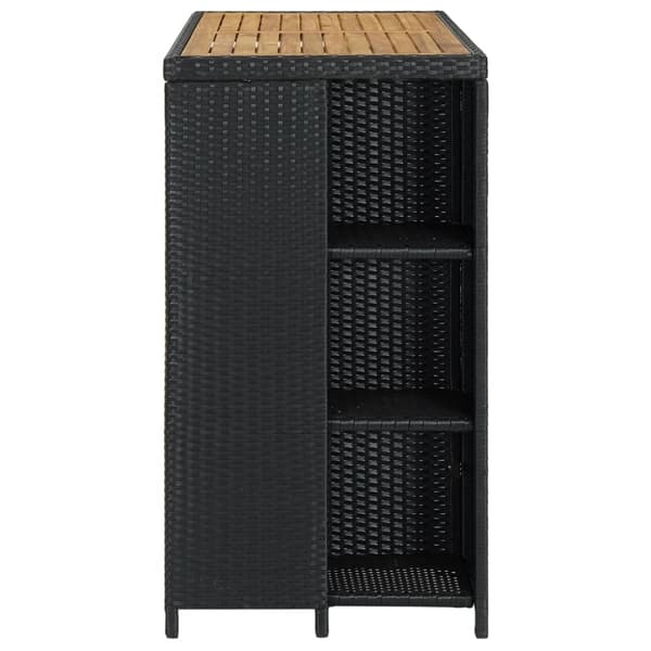 Matbord - Living Barbord med förvaringshyllor svart 120x60x110 cm konstrotting