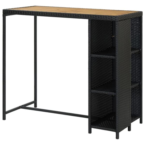Matbord - Living Barbord med förvaringshyllor svart 120x60x110 cm konstrotting