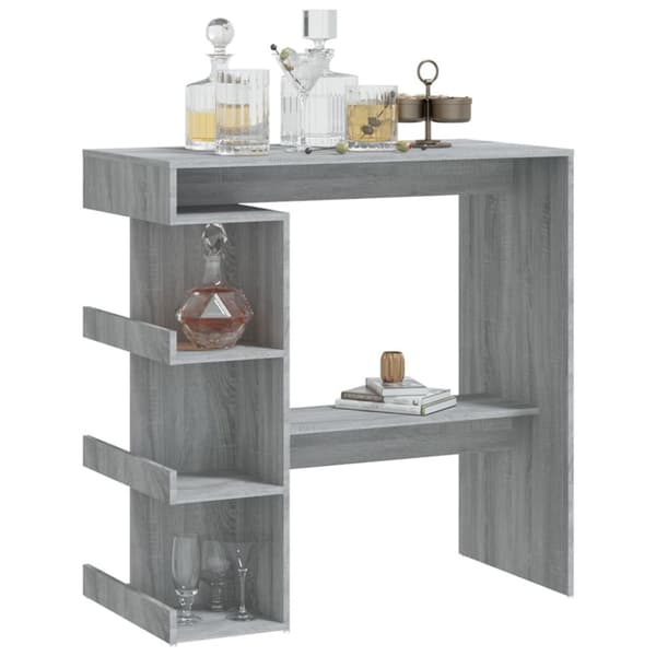 Matbord - Living Barbord med hyllor grå sonoma 100x50x101,5 cm
