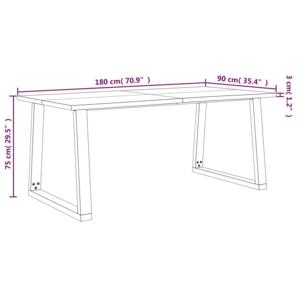 Matbord - Living Matbord med levande kant 180x90x75 cm massivt akaciaträ