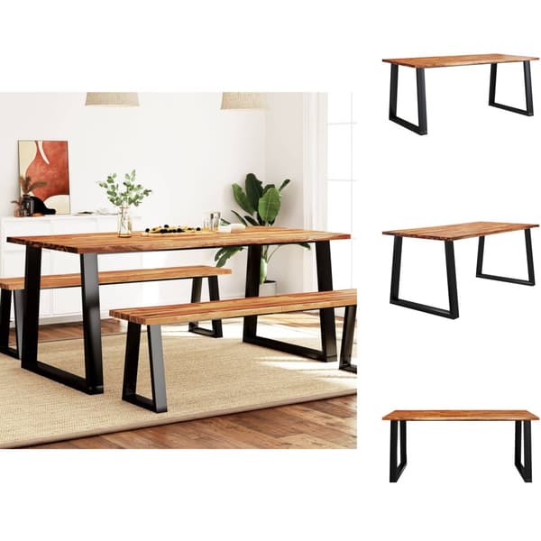 Matbord - Living Matbord med levande kant 180x90x75 cm massivt akaciaträ