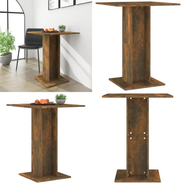 Cafébord rökfärgad ek 60x60x75 cm konstruerat trä - Barbord - Bord - Home & Living