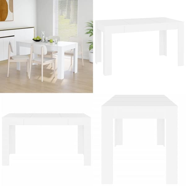 Spisebord 140x74,5x76 cm konstrueret træ hvid - Spisebord - Spiseborde - Home & Living