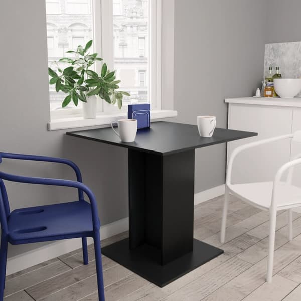 Ruokapöytä musta 80x80x75 cm tekninen puu - Ruokapöytä - Ruokapöydät - Home & Living