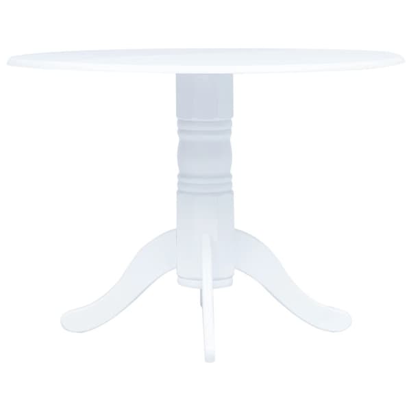 Spisebord 106 cm massivt gummitræ hvid - Spisebord - Spiseborde - Home & Living