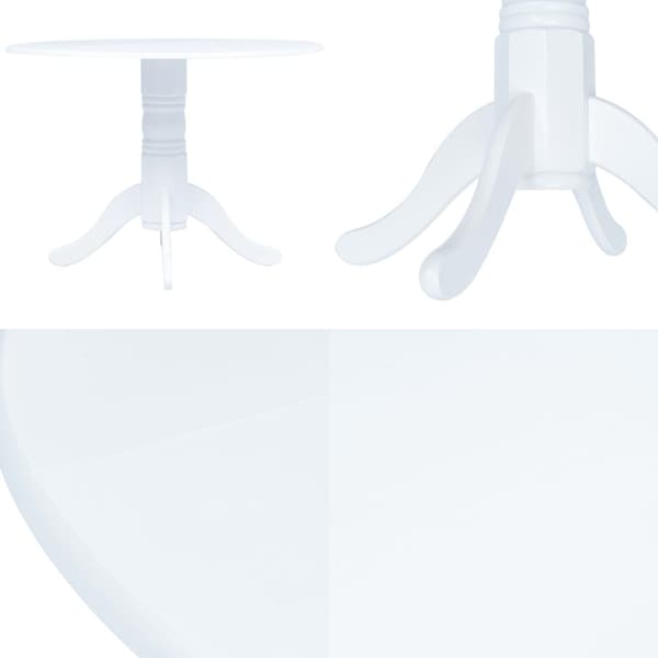 Spisebord 106 cm massivt gummitræ hvid - Spisebord - Spiseborde - Home & Living