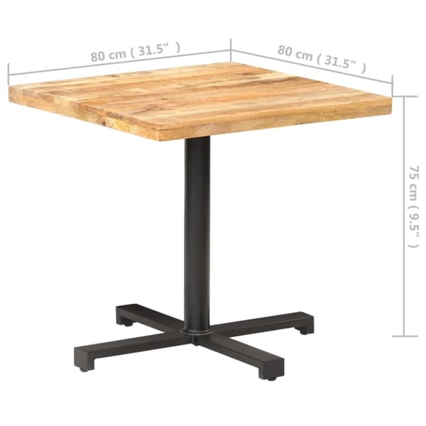 Bistrobord 80x80x75 cm firkantet ru mangotræ - Bistrobord - Bistroborde - Home & Living