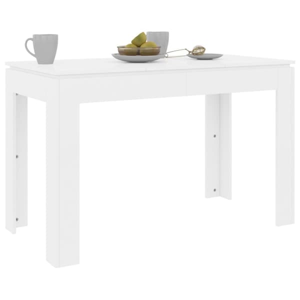 Ruokapöytä korkeakiilto valkoinen 120x60x76 cm tekninen puu - Ruokapöytä - Ruokapöydät - Home & Living