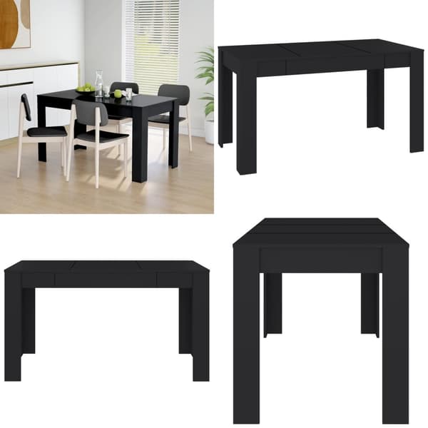 Matbord svart 140x74,5x76 cm konstruerat trä - Matbord - Matsalsbord - Home & Living