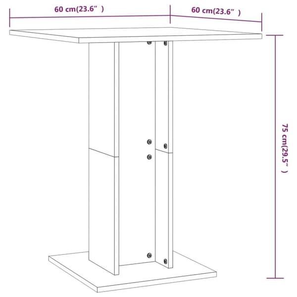 Cafébord sonoma-ek 60x60x75 cm konstruerat trä - Matbord - Uteplatsbord - Home & Living