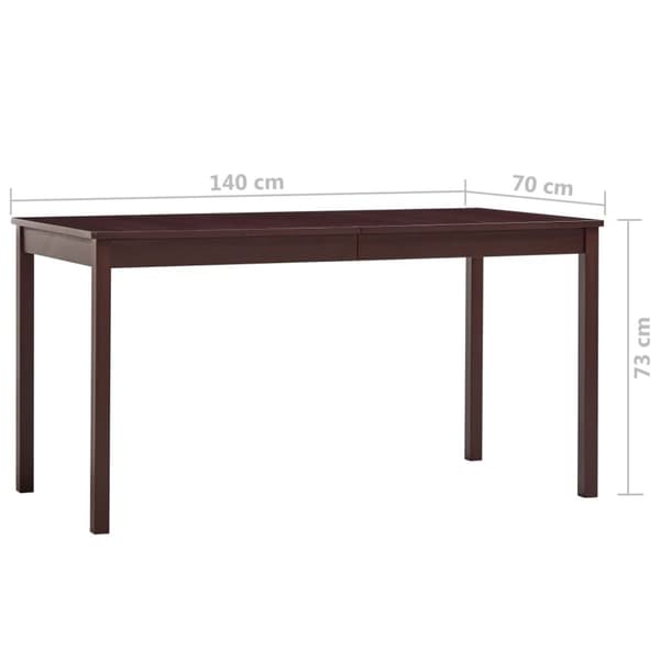 Matbord mörkbrun 140x70x73 cm furu - Matbord - Matsalsbord - Home & Living