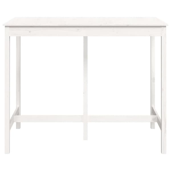 Barbord vit 140x80x110 cm massivt furuträ - Bistrobord - Cafébord - Home & Living