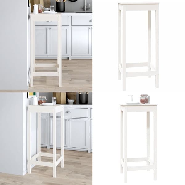 Barbord vit 50x50x110 cm massiv furu - Bistrobord - Cafébord - Home & Living