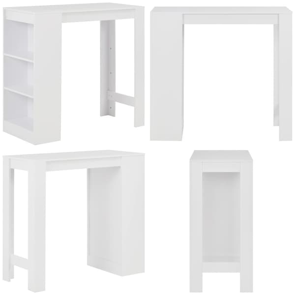Barbord med hylla vit 110x50x103 cm - Barbord - Bar Bord - Home & Living