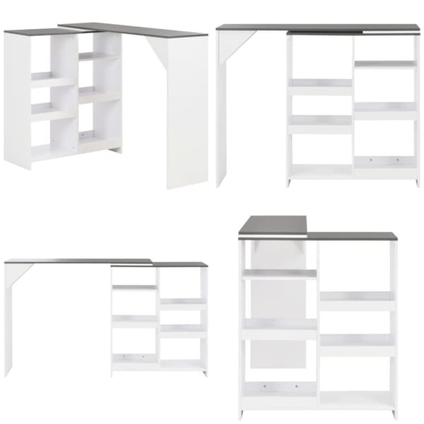 Barbord med flyttbar hylla vit 138x39x110 cm - Barbord - Bar Bord - Home & Living