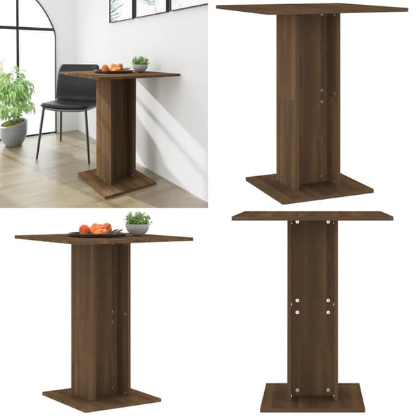 Bistrobord 60x60x75 cm konstrueret træ brun egetræ - Bistrobord - Bistroborde - Home & Living