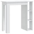 Miniatyrbillede 3 af 9: Barbord med hylde 102x50x103,5 cm konstrueret træ hvid højglans - Barbord - Barborde - Home & Living