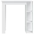 Miniatyrbillede 4 af 9: Barbord med hylde 102x50x103,5 cm konstrueret træ hvid højglans - Barbord - Barborde - Home & Living
