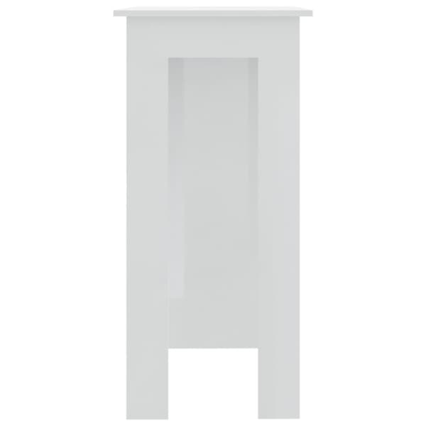 Barbord med hylde 102x50x103,5 cm konstrueret træ hvid højglans - Barbord - Barborde - Home & Living