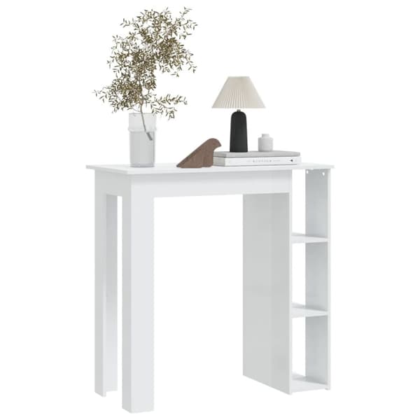 Barbord med hylde 102x50x103,5 cm konstrueret træ hvid højglans - Barbord - Barborde - Home & Living