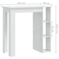 Miniatyrbillede 8 af 9: Barbord med hylde 102x50x103,5 cm konstrueret træ hvid højglans - Barbord - Barborde - Home & Living