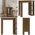 Miniatyrbillede 1 af 9: Barbord med hylde 102x50x103,5 cm konstrueret træ brun egetræ - Barbord - Barborde - Home & Living