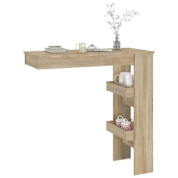 Barbord väggmonterat sonoma-ek 102x45x103,5 cm konstruerat trä - Barbord - Barbord Väggmonterat - Home & Living