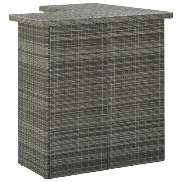 Kulmabaaripöytä harmaa 100x50x105 cm polyrottinki - Baaripöytä - Baaripöydät - Home & Living