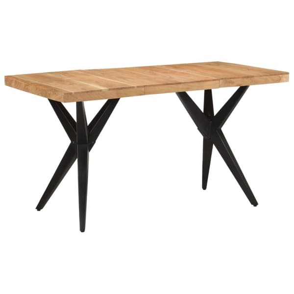 Ruokapöytä musta 140x70x76 cm täysi akasiapuu