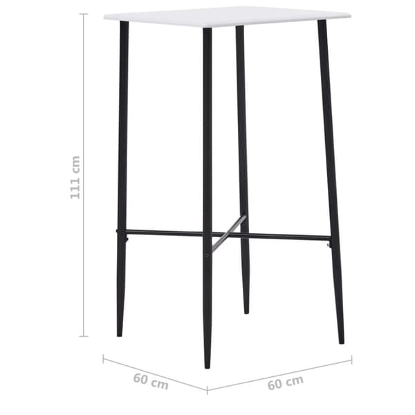 Barbord vit 60x60x111 cm MDF
