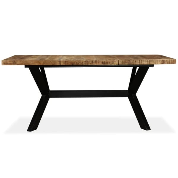 spisebord i massivt mangotræ og stål krydsstel 180 cm