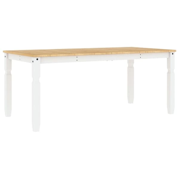 spisebord Corona 180x90x75 cm massivt fyrretræ hvid