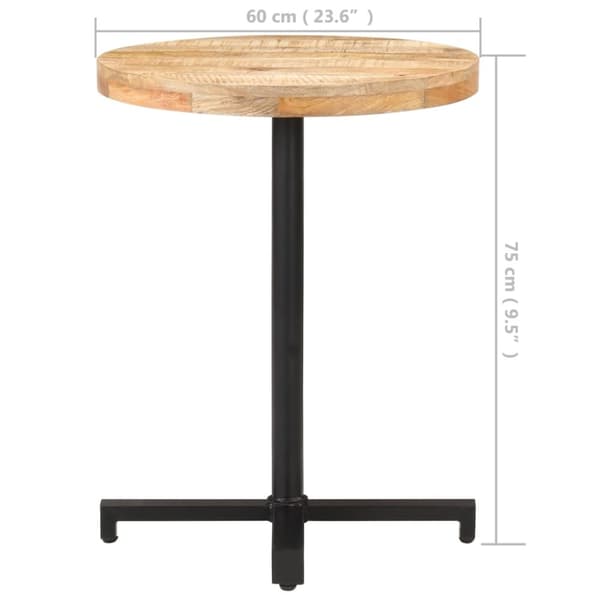bistrobord Ø60x75 cm rund ru mangotræ