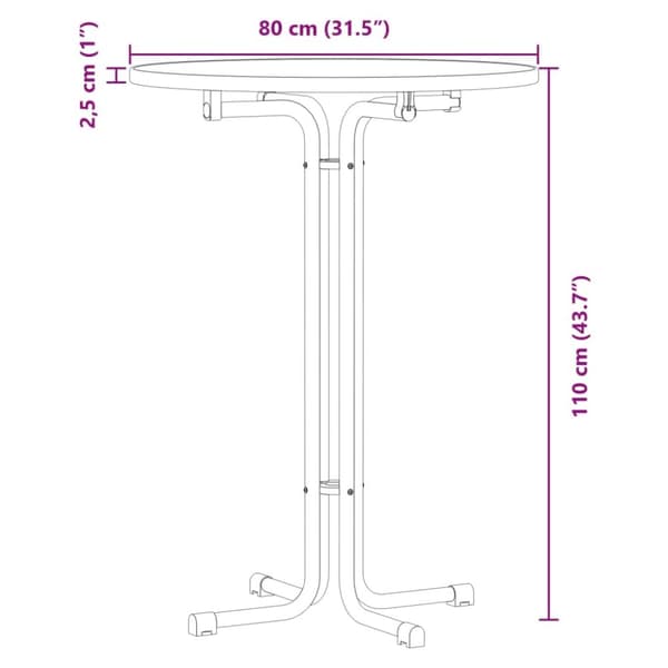 spisebord Ø80x110 cm konstrueret træ og stål hvid