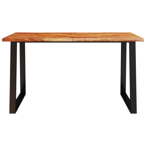 Matbord med levande kant 140x80x75 cm massivt akaciaträ