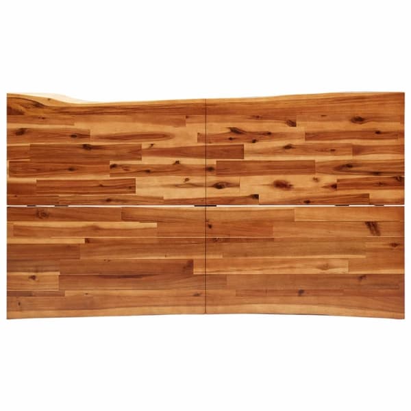 Matbord med levande kant 140x80x75 cm massivt akaciaträ