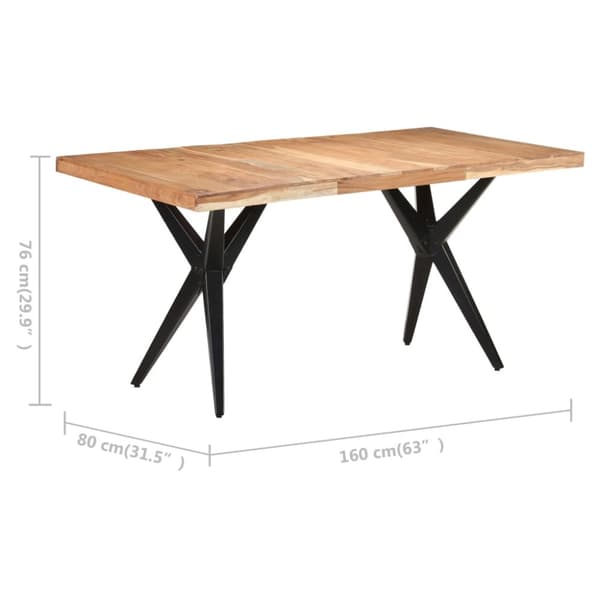 Matbord 160x80x76 cm massivt akaciaträ