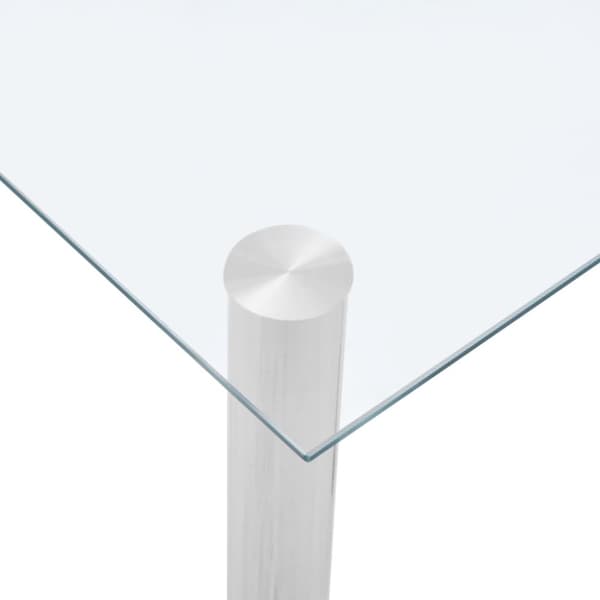 spisebord 120x60x75 cm hærdet glas gennemsigtig