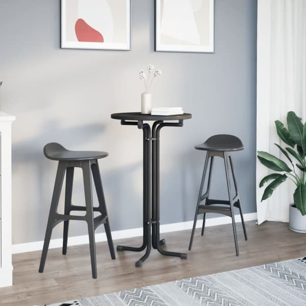 Matbord svart Ø60x110 cm konstruerat trä och stål