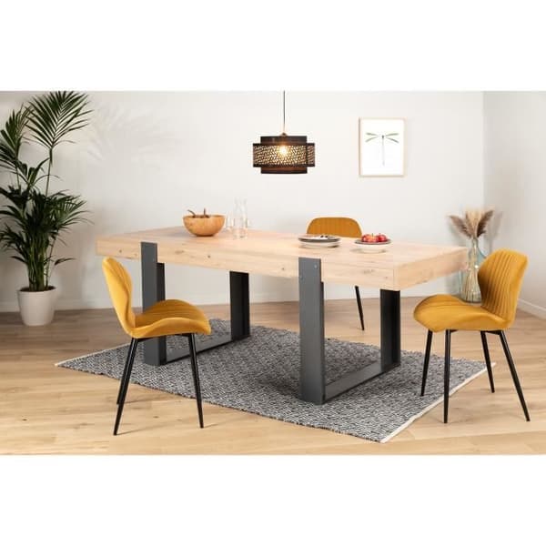 Matbord - Rektangulärt - Spånskiva - Industri - Loft - L 223,9 x D 93 x H 78,6 cm