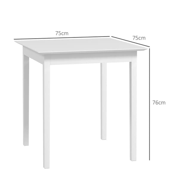 Rootz Köksbord - Matbord - Fyrkantigt bord - Modern design - Massiv furu - 75cm x 75cm x 76cm - Vit