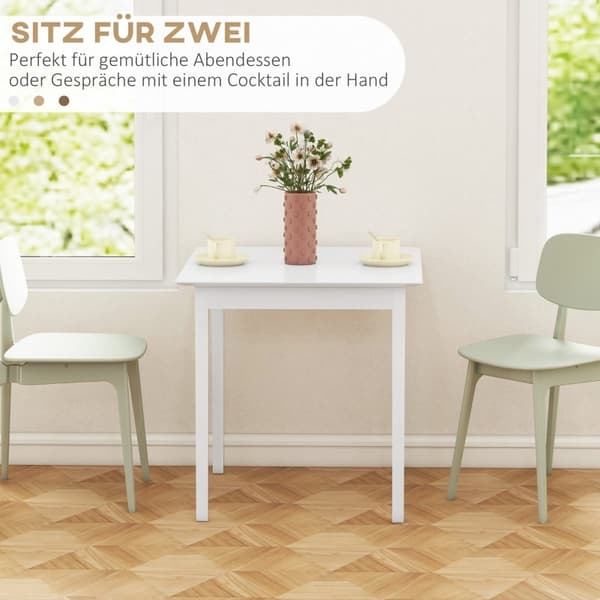 Rootz Köksbord - Matbord - Fyrkantigt bord - Modern design - Massiv furu - 75cm x 75cm x 76cm - Vit