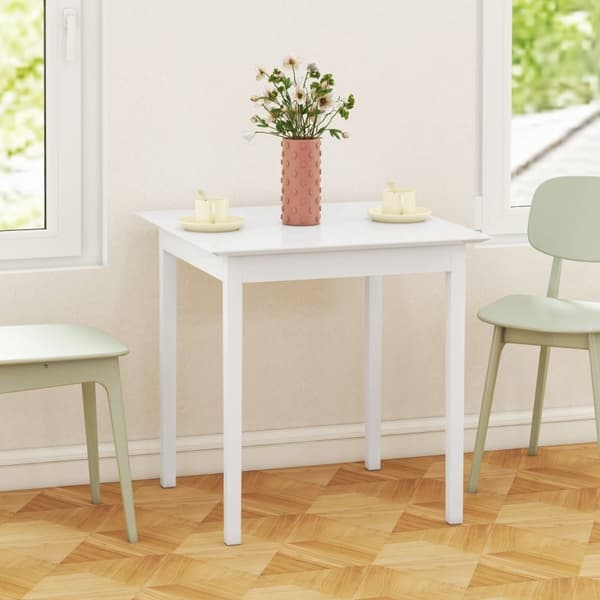 Rootz Köksbord - Matbord - Fyrkantigt bord - Modern design - Massiv furu - 75cm x 75cm x 76cm - Vit