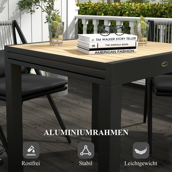 Rootz Garden Pöytä - Ulkopöytä - Patiopöytä - Säänkestävä - Laajennettavissa - Säädettävät jalkatuet - 162cm x 80cm x 75cm - Keltainen - Alumiini